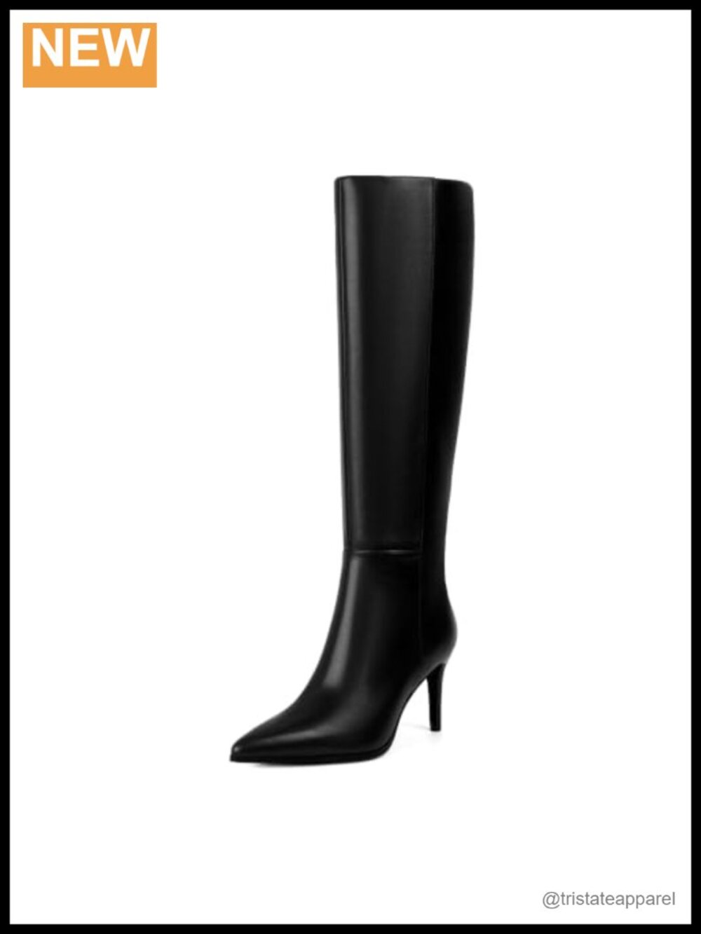 Knee High Boots Pointed Toe Stiletto Heel Women's Faux Leather
